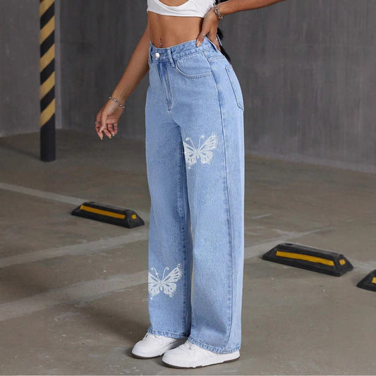 Rhinestone Butterfly Jeans