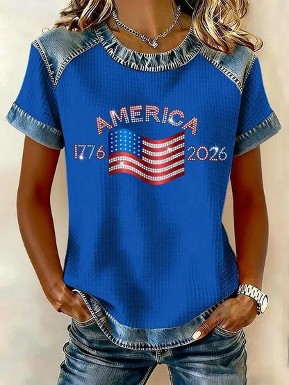Women's 250th Anniversary Printed Short-Sleeved T-Shirt - BundleWear