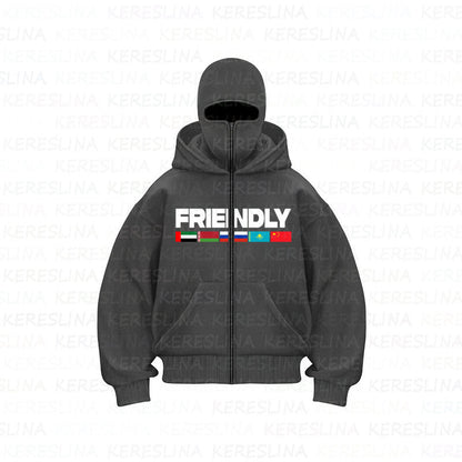 Ninja mask double hooded unique design hooded sweatshirt