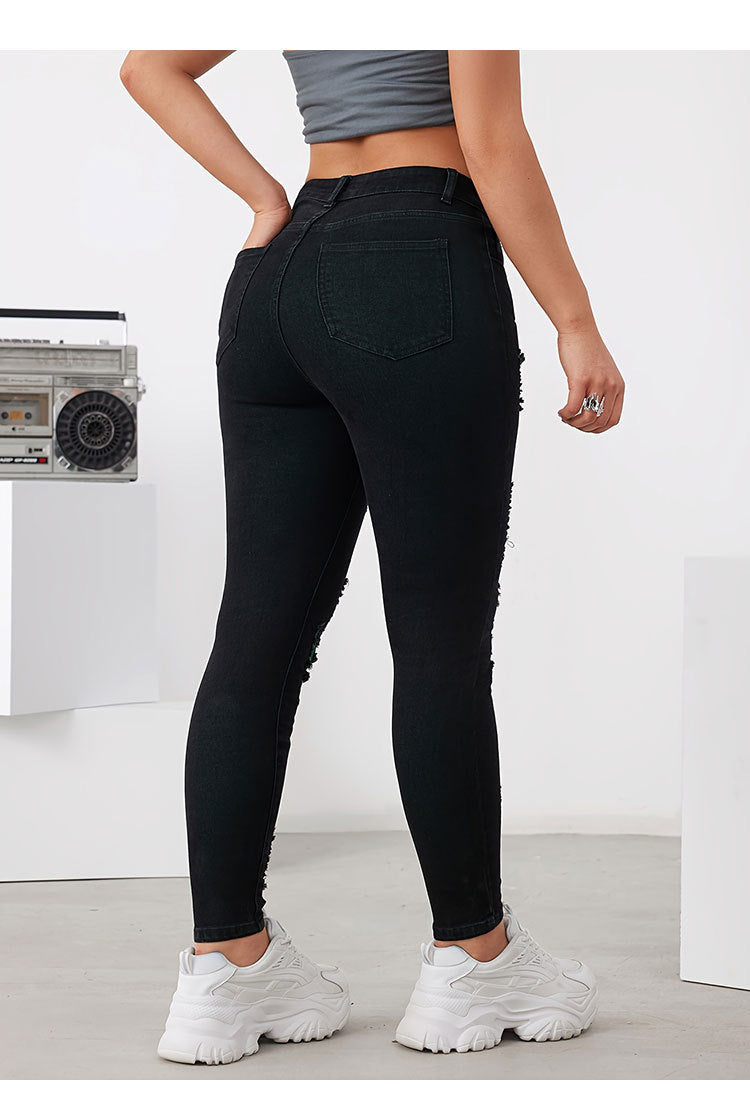 Colored ripped jeans