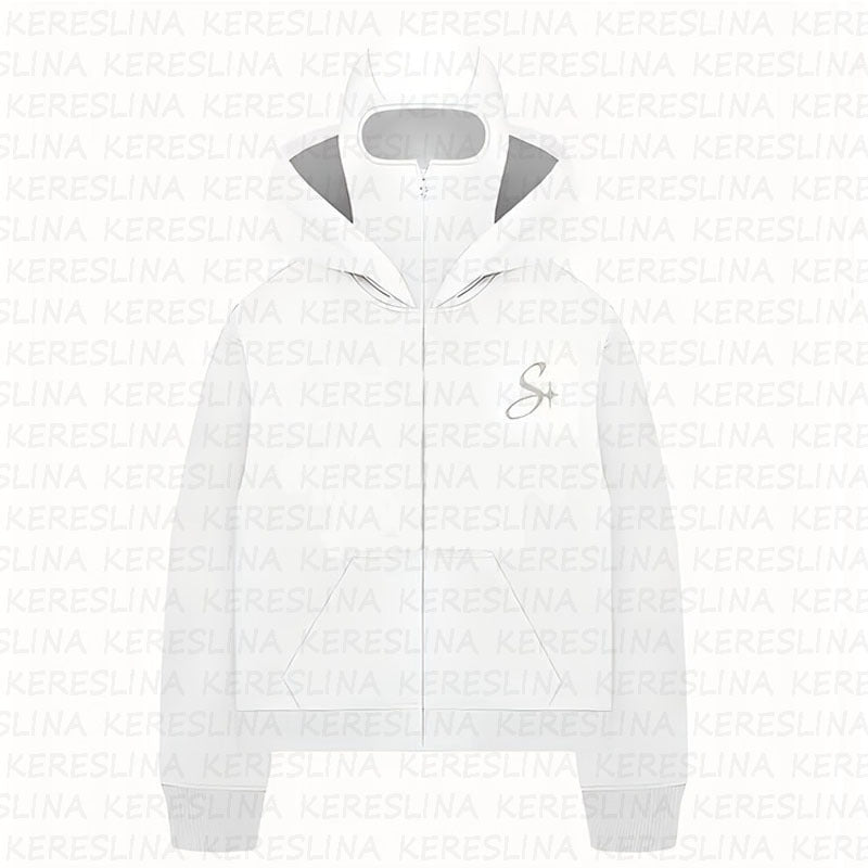 Ninja mask double hooded hooded sweatshirt with unique design