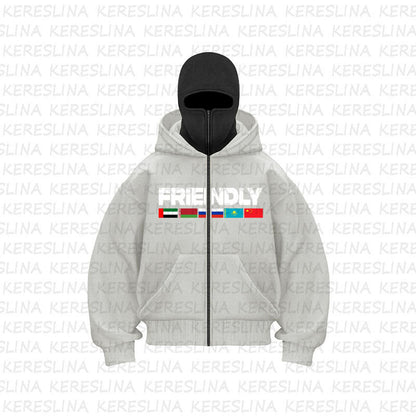 Ninja mask double hooded unique design hooded sweatshirt
