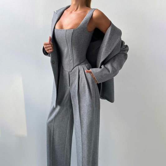 High-end three-piece suit for women