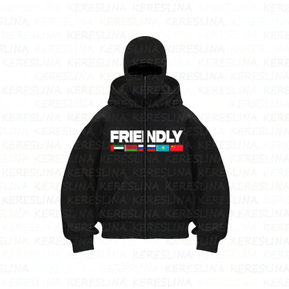 Ninja mask double hooded unique design hooded sweatshirt