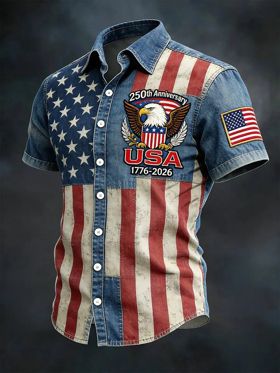 USA 250th Men's Short-Sleeve Shirt CS2615 - BundleWear