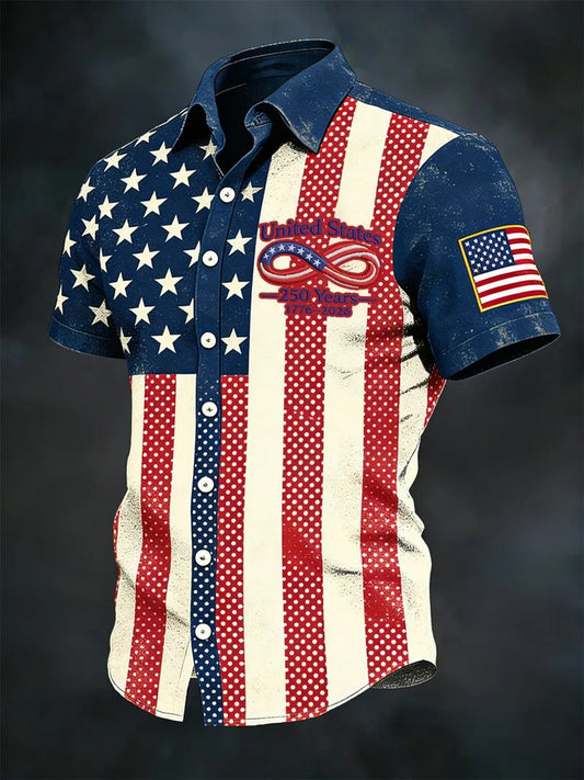 USA 250th Men's Short-Sleeve Shirt CS2615 - BundleWear