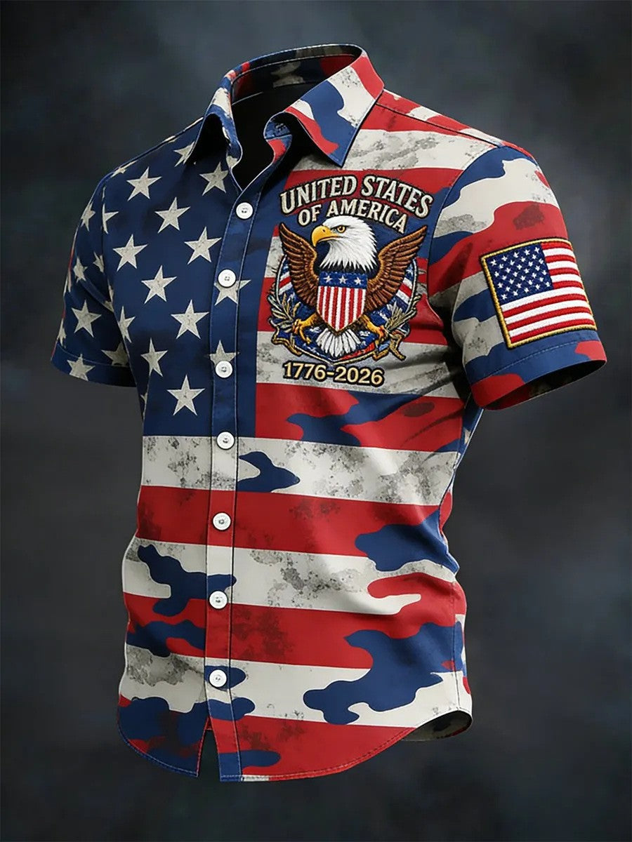 USA 250th Men's Short-Sleeve Shirt CS2615 - BundleWear