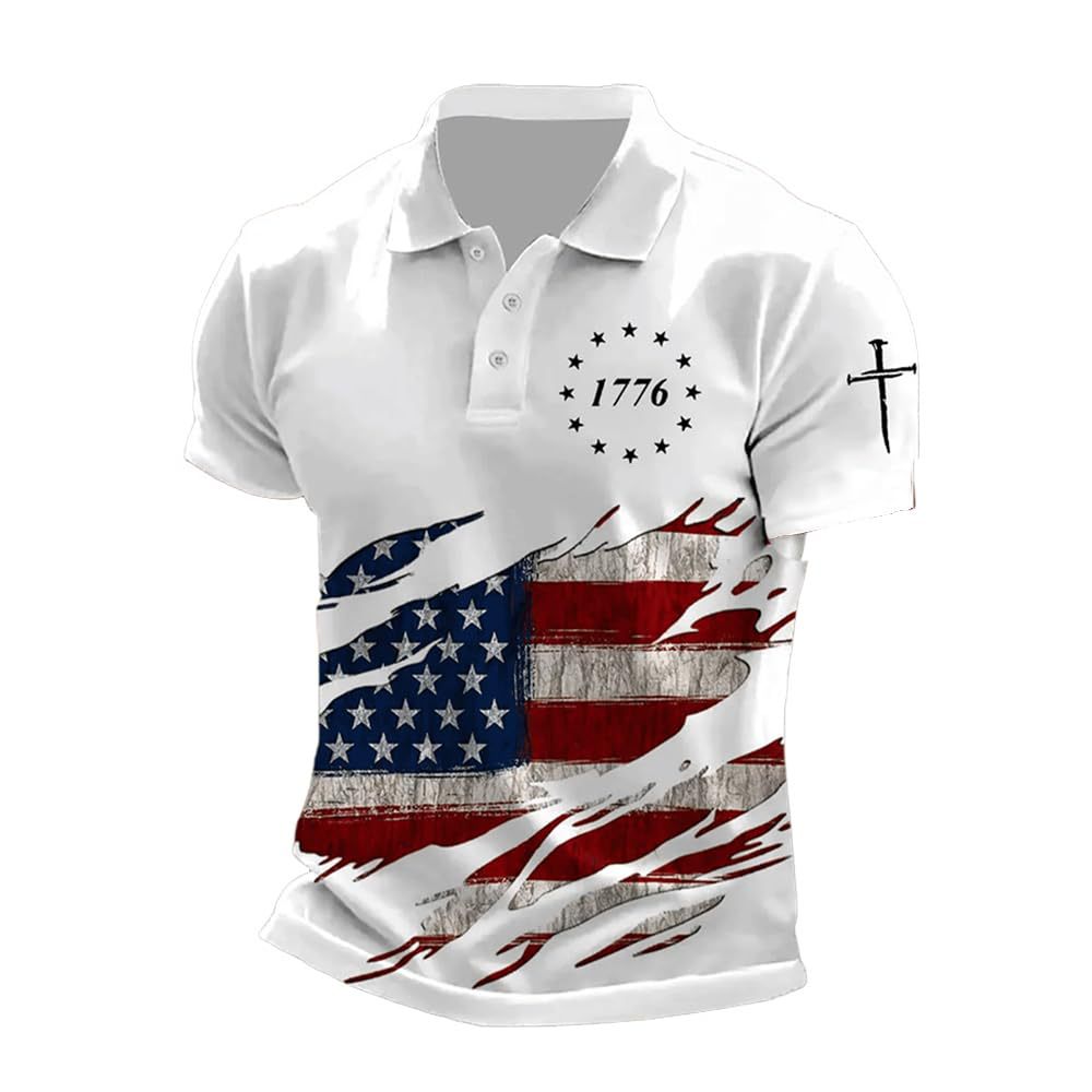 USA 250th Men's short-sleeved polo shirt ML2250 - BundleWear