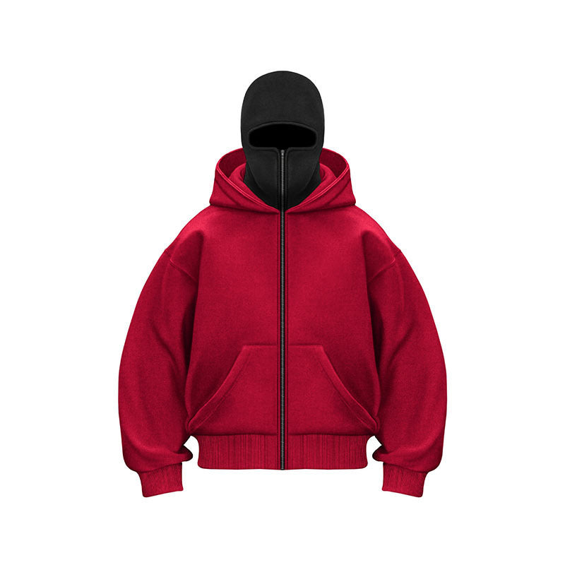 Ninja mask double hooded unique design hooded sweatshirt
