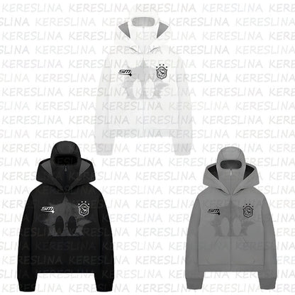 Ninja mask double hooded unique design hooded sweatshirt