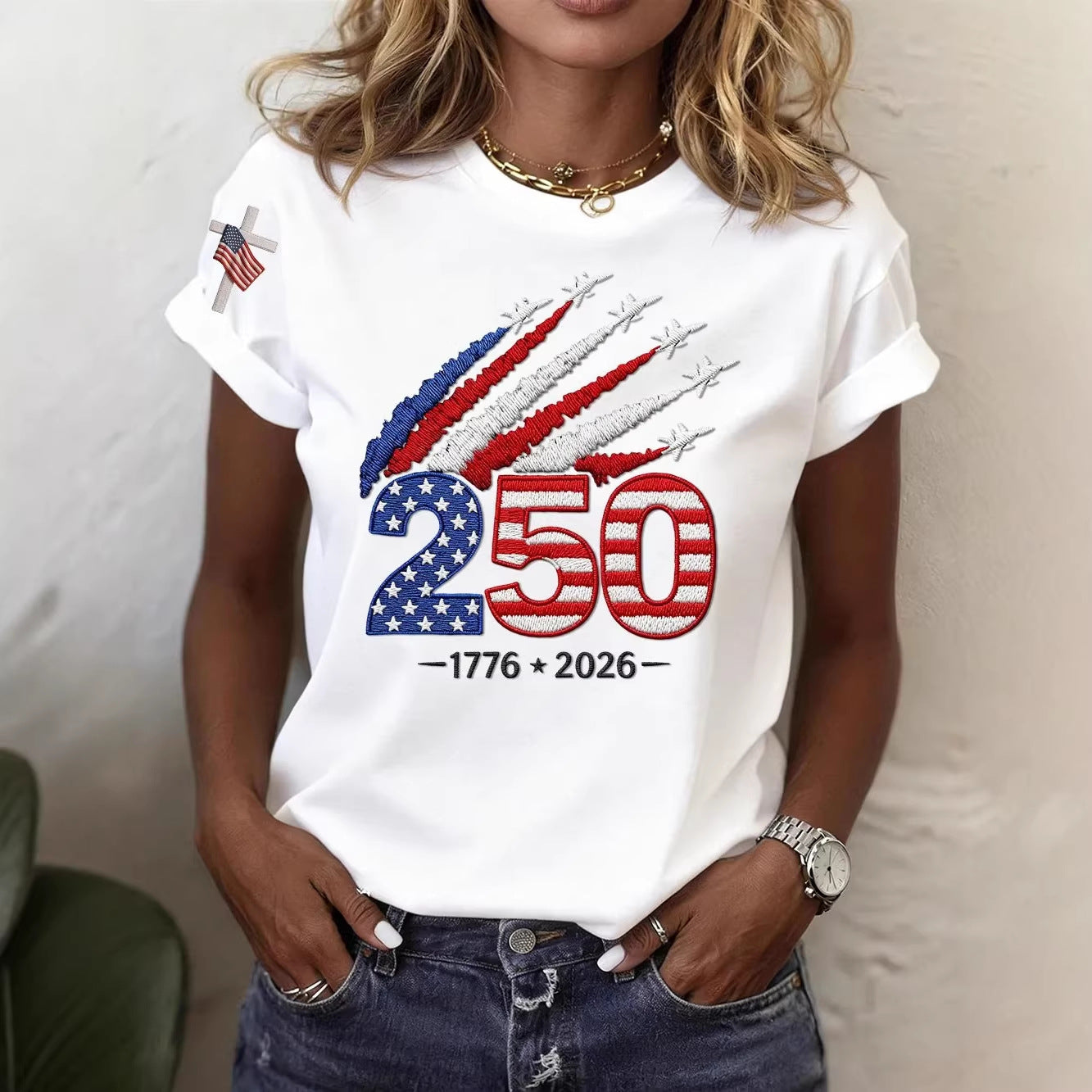250th anniversary Casual Crew Neck T-Shirt - BundleWear