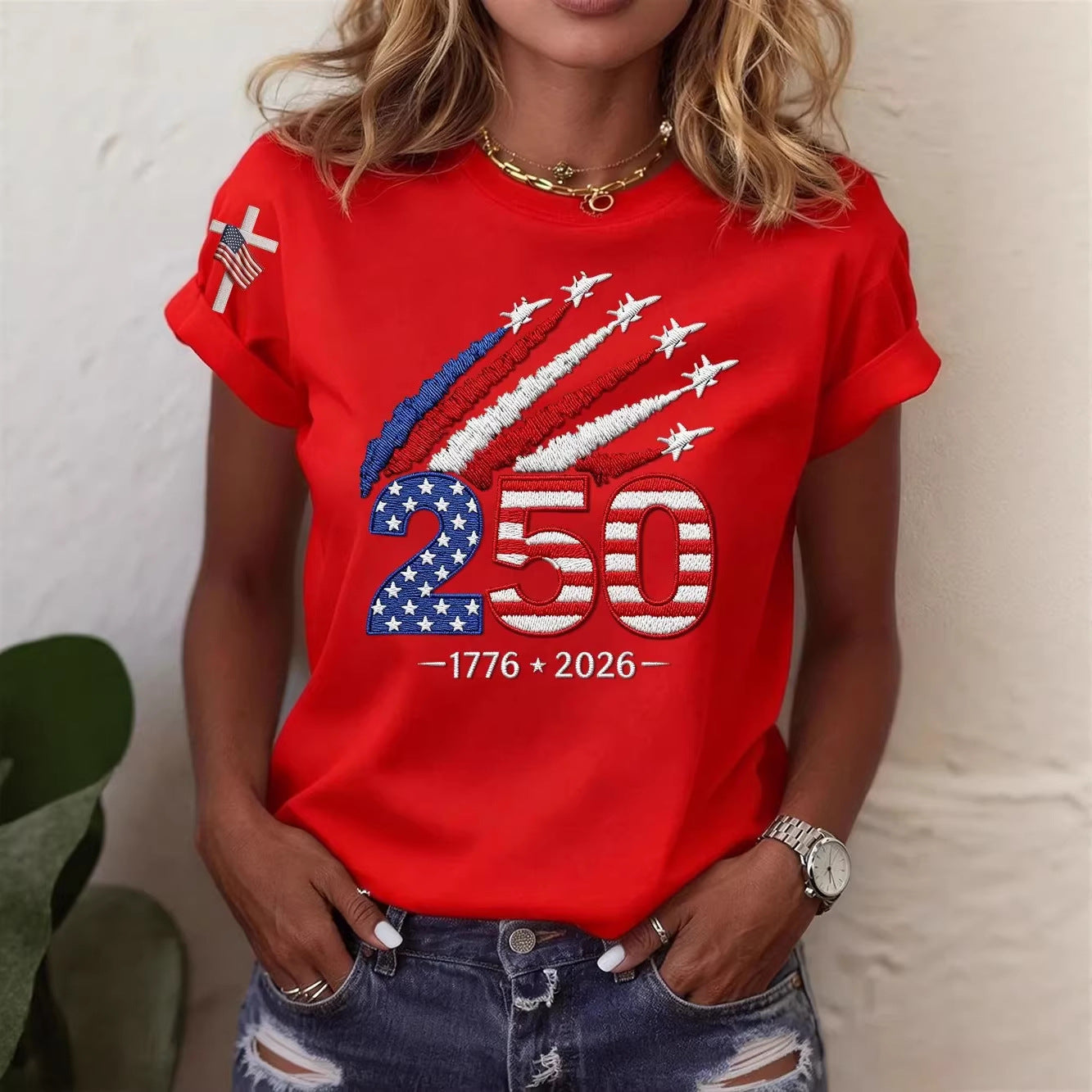 250th anniversary Casual Crew Neck T-Shirt - BundleWear