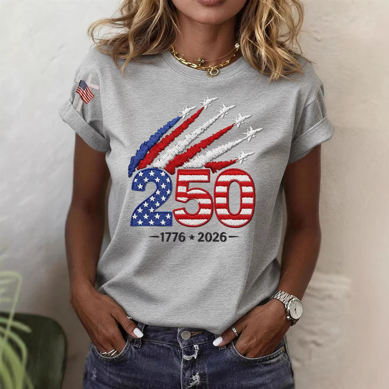 250th anniversary Casual Crew Neck T-Shirt - BundleWear