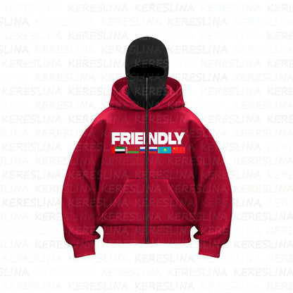 Ninja mask double hooded unique design hooded sweatshirt
