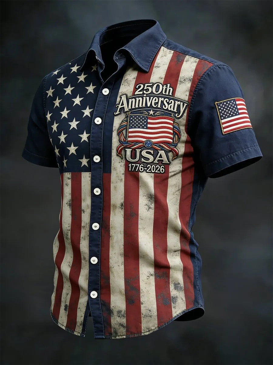 USA 250th Men's Short-Sleeve Shirt CS2615 - BundleWear