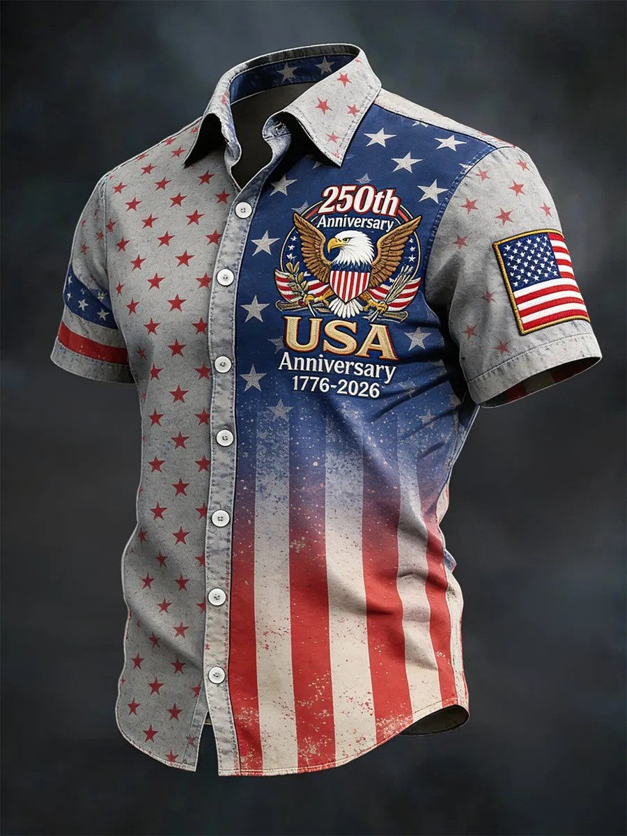 USA 250th Men's Short-Sleeve Shirt CS2615 - BundleWear