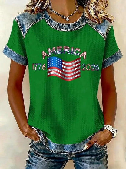 Women's 250th Anniversary Printed Short-Sleeved T-Shirt - BundleWear