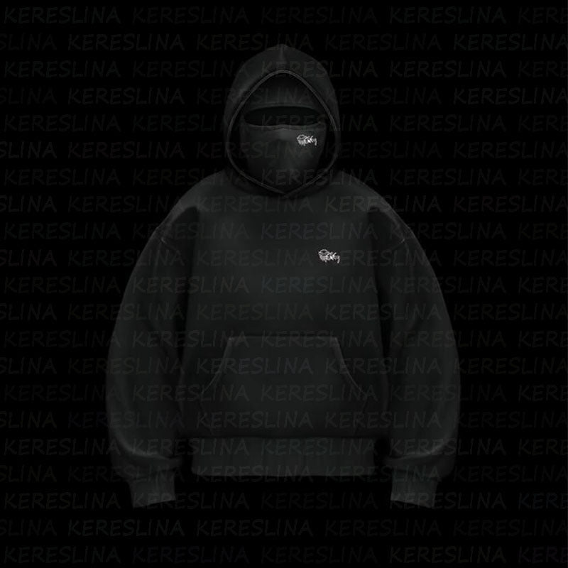 Ninja mask double hooded unique design hooded sweatshirt