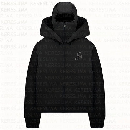 Ninja mask double hooded hooded sweatshirt with unique design