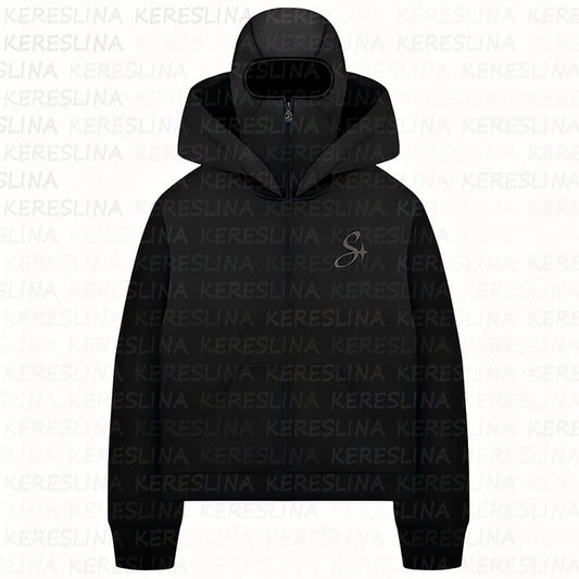 Ninja mask double hooded hooded sweatshirt with unique design