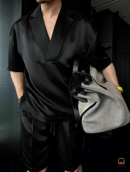 Cool & Confident — The V-Neck Lounge Set for Summer