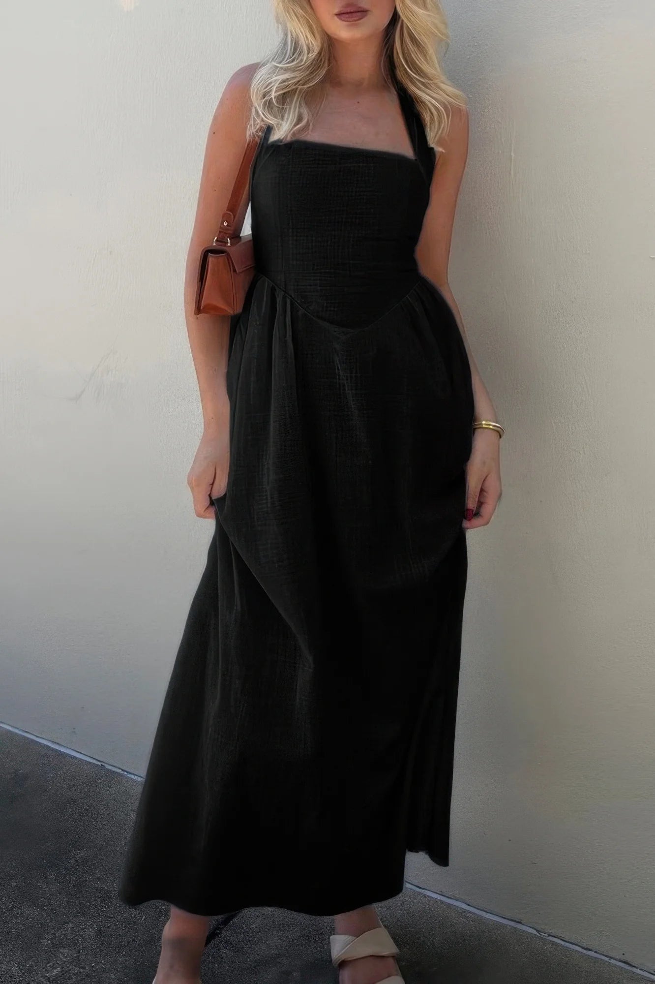 Women's Casual Sleeveless Backless A-line Dress - MATCHING MASTER
