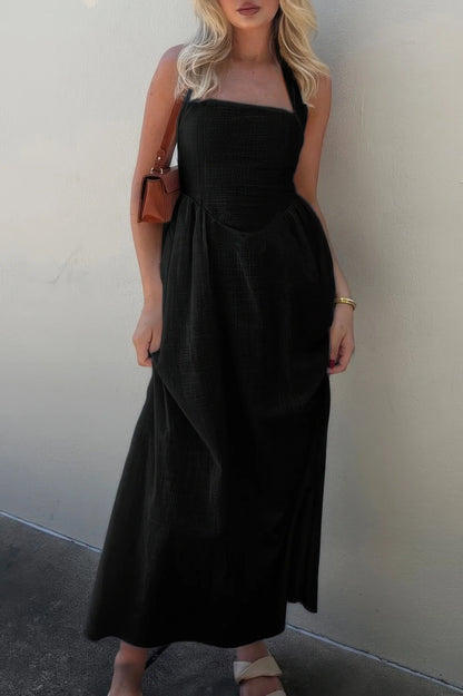 Women's Casual Sleeveless Backless A-line Dress - MATCHING MASTER