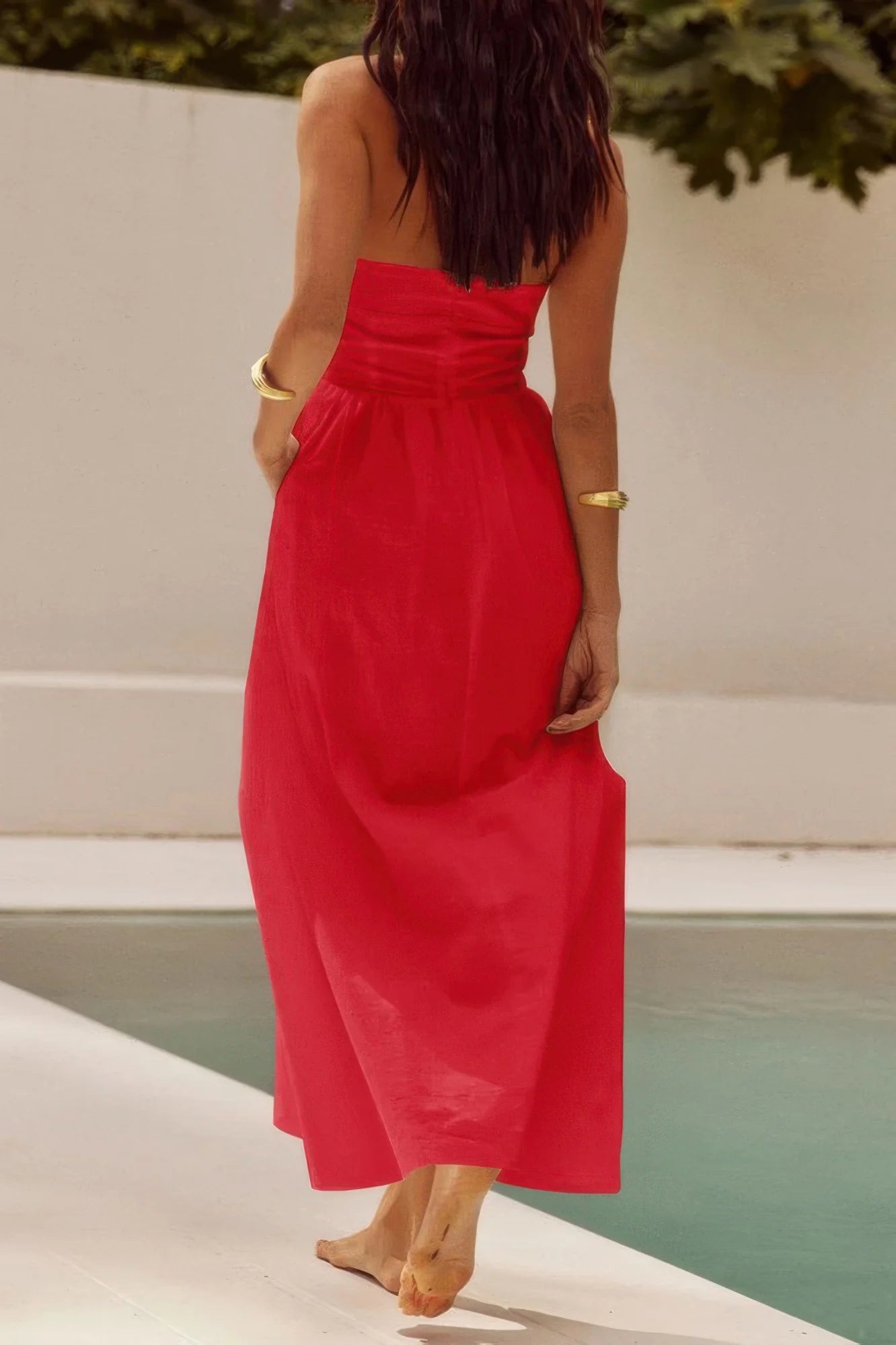 Women's Casual Sleeveless Backless A-line Dress - MATCHING MASTER