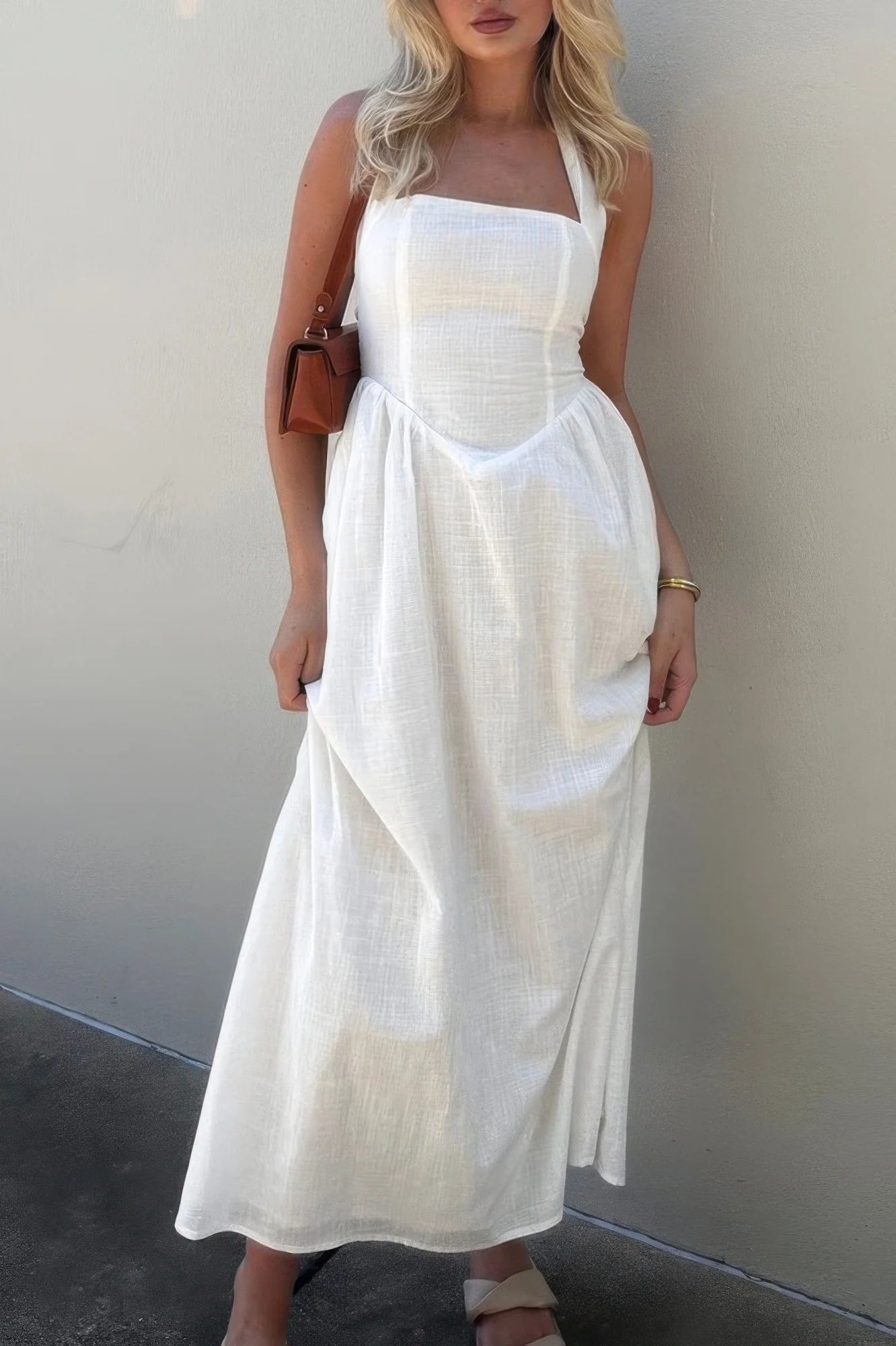Women's Casual Sleeveless Backless A-line Dress - MATCHING MASTER
