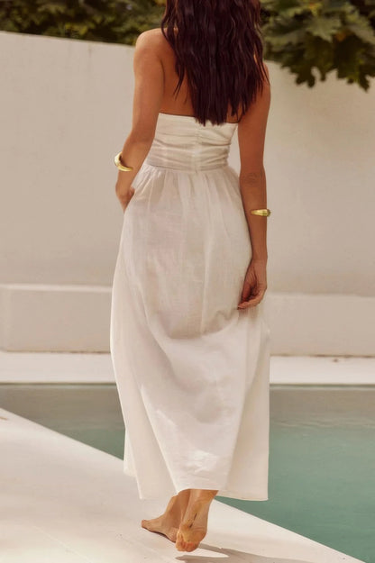 Women's Casual Sleeveless Backless A-line Dress - MATCHING MASTER