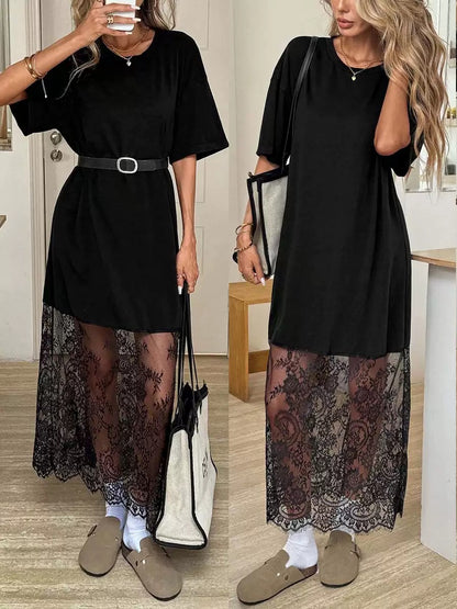 Stylish T-shirt and lace maxi skirt - MATCHING MASTER