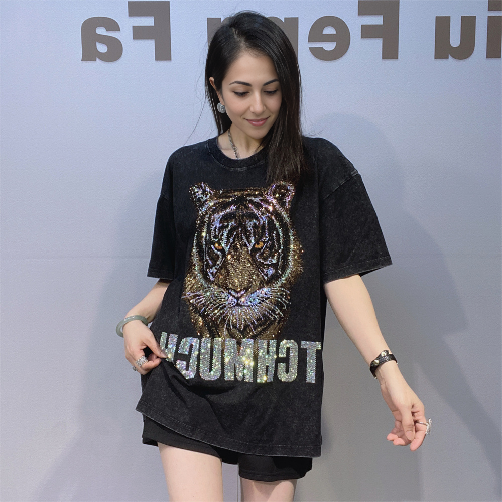 Women's Rhinestone Minnie Oversized T-Shirt - MATCHING MASTER