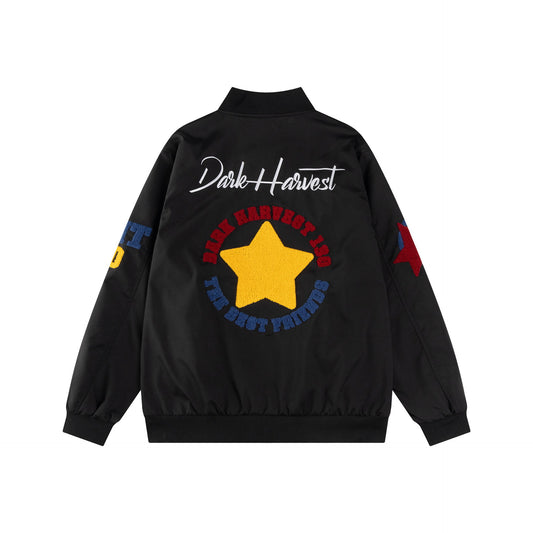 Letter Embroidered Casual Couple Jacket - MATCHING MASTER