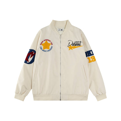 Letter Embroidered Casual Couple Jacket - MATCHING MASTER