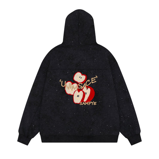 Embroidered zipper hooded couple sweatshirt - MATCHING MASTER