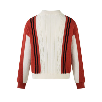 Striped contrasting couple sweater top - MATCHING MASTER