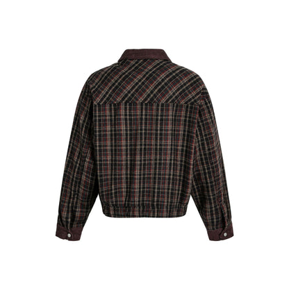 Large Pocket Striped Plaid Couple Jacket - MATCHING MASTER