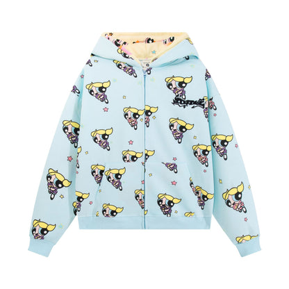 Zippered cardigan double hooded couple sweatshirt - MATCHING MASTER