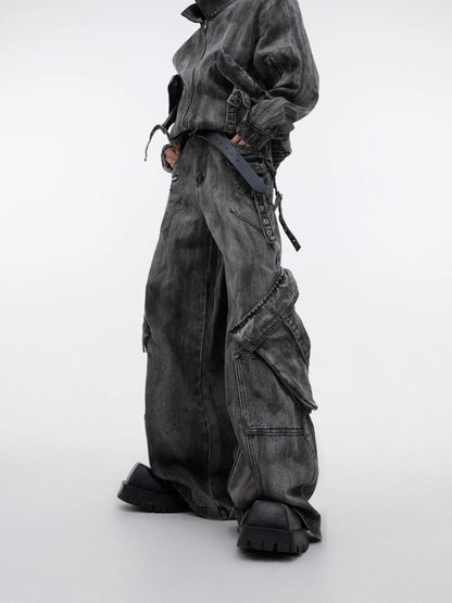 【25s Mar.】Vintage Denim Jacket  Baggy Cargo Pants