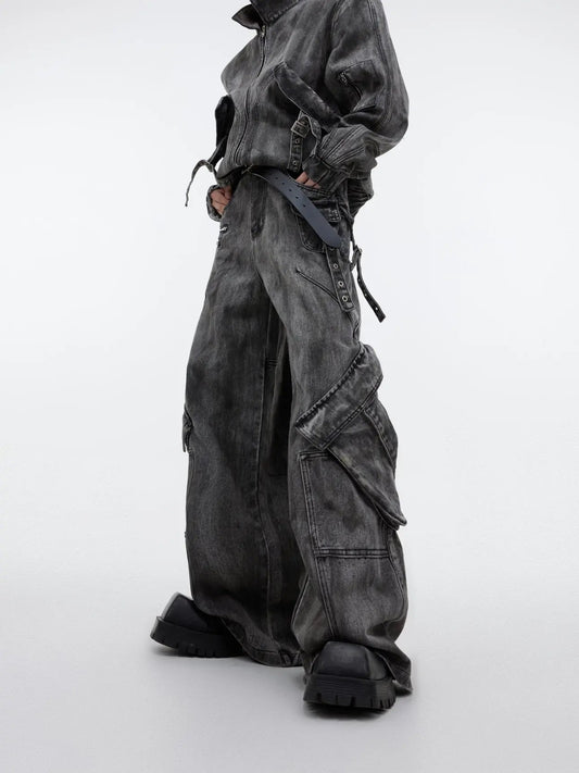 【25s Mar.】Vintage Denim Jacket  Baggy Cargo Pants