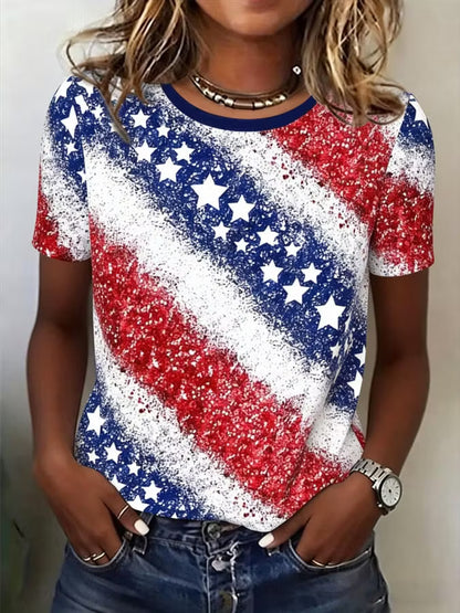 Women's American 250th Anniversary Printed Casual T-shirt - BundleWear