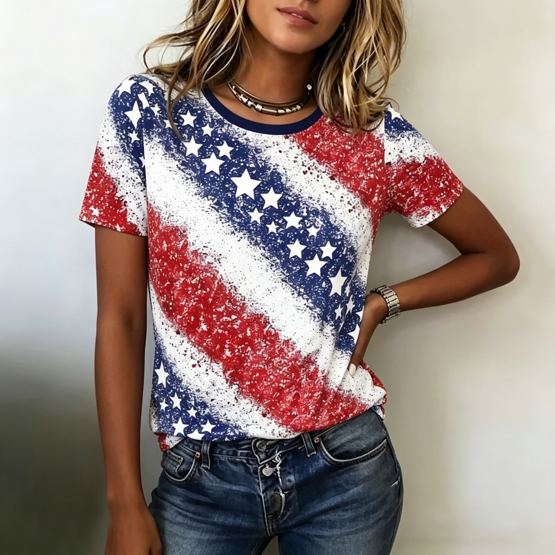 Women's American 250th Anniversary Printed Casual T-shirt - BundleWear