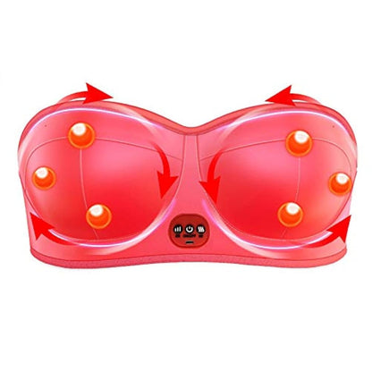 Heated Breast Massager Bra, Wireless Electric Bust Massager, Heating & Vibrating Bust Enhancement with 3 Levels