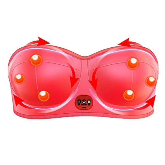Heated Breast Massager Bra, Wireless Electric Bust Massager, Heating & Vibrating Bust Enhancement with 3 Levels