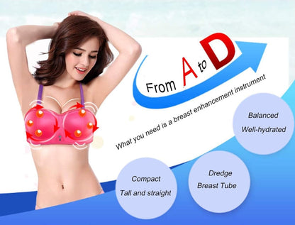 Heated Breast Massager Bra, Wireless Electric Bust Massager, Heating & Vibrating Bust Enhancement with 3 Levels