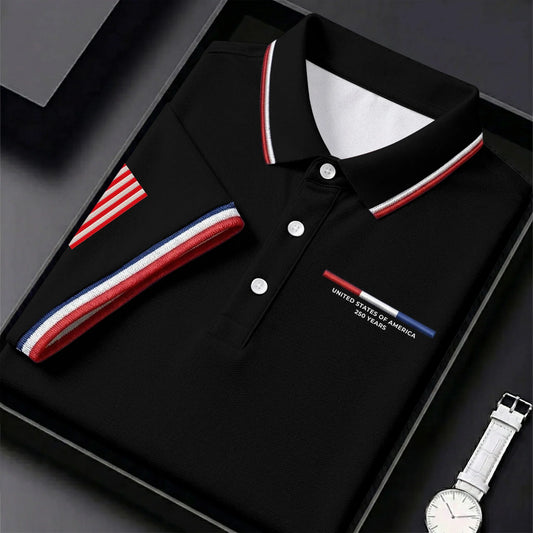 USA 250th Men's short-sleeved polo shirt - BundleWear
