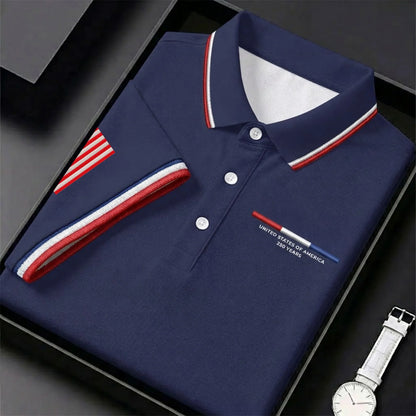 USA 250th Men's short-sleeved polo shirt - BundleWear