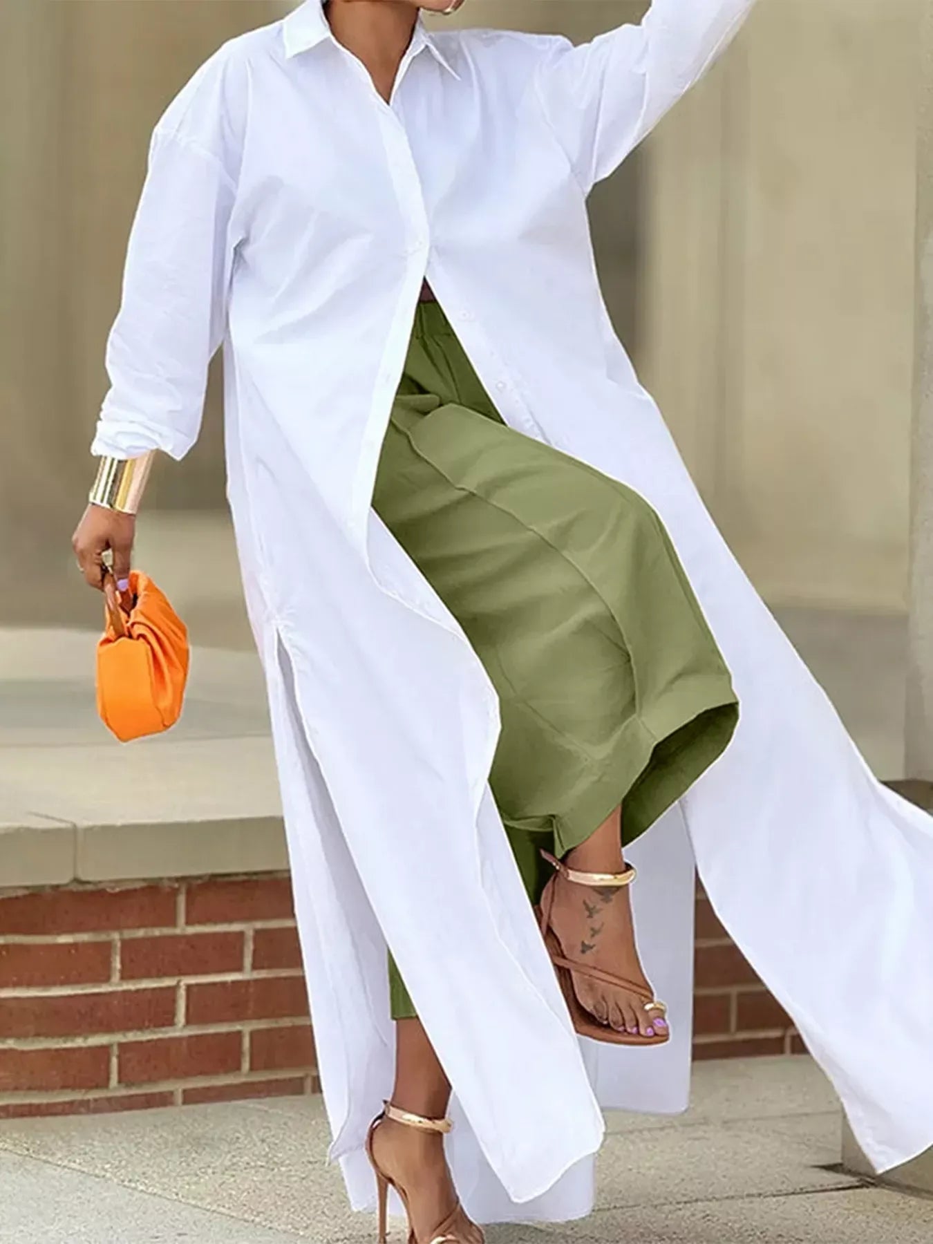 Stylish Casual Solid Color Loose Pocket Slim Fit Wide-Leg Pants - MATCHING MASTER