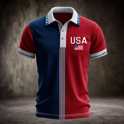 USA 250th Men's short-sleeved polo shirt - BundleWear