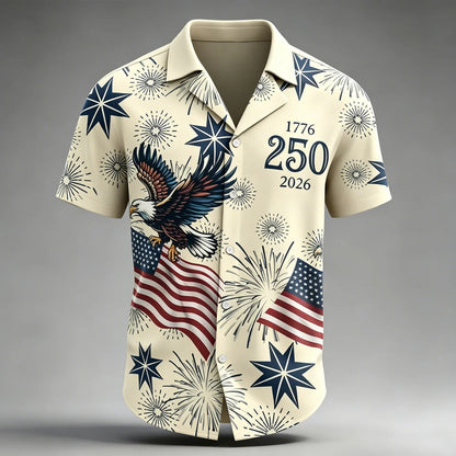 USA 250 Anniversary Eagle 1776-2026 Hawaii Shirt - BundleWear